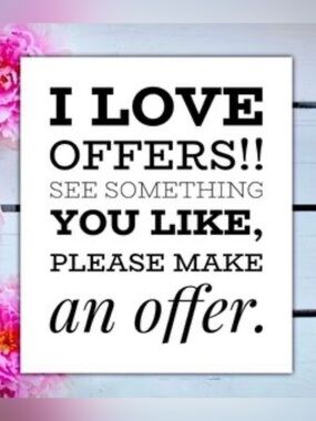 Typography Sign - "I Love Offers" Black on White